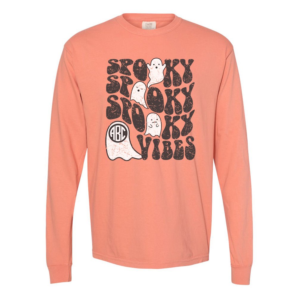 Monogrammed 'Spooky Vibes' Long Sleeve T-Shirt - United Monograms