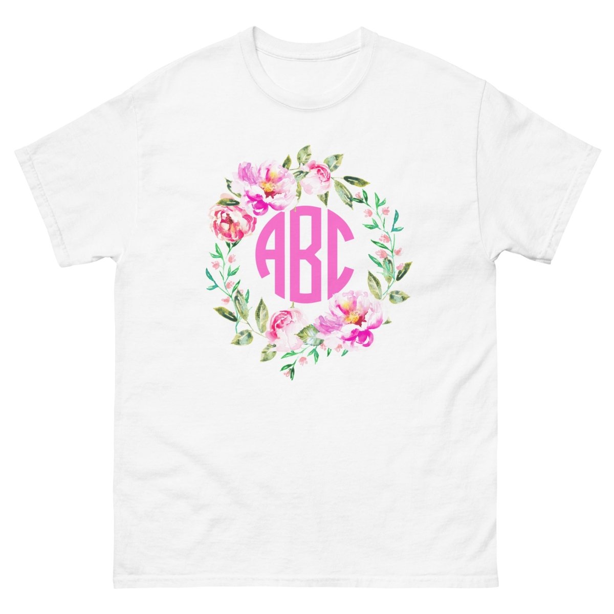 Monogrammed 'Spring Flowers' Basic T-Shirt – United Monograms