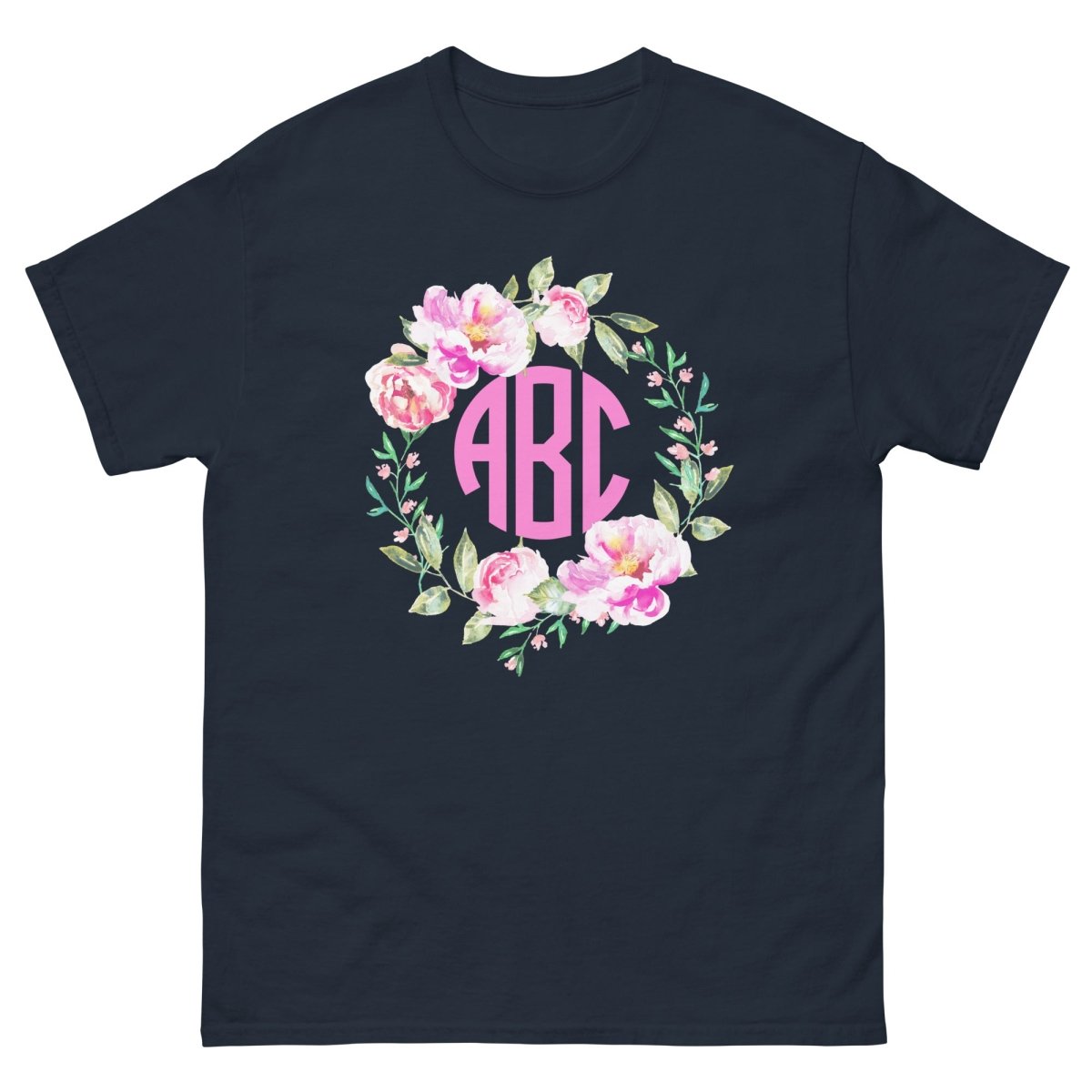 Monogrammed 'Spring Flowers' Basic T-Shirt – United Monograms