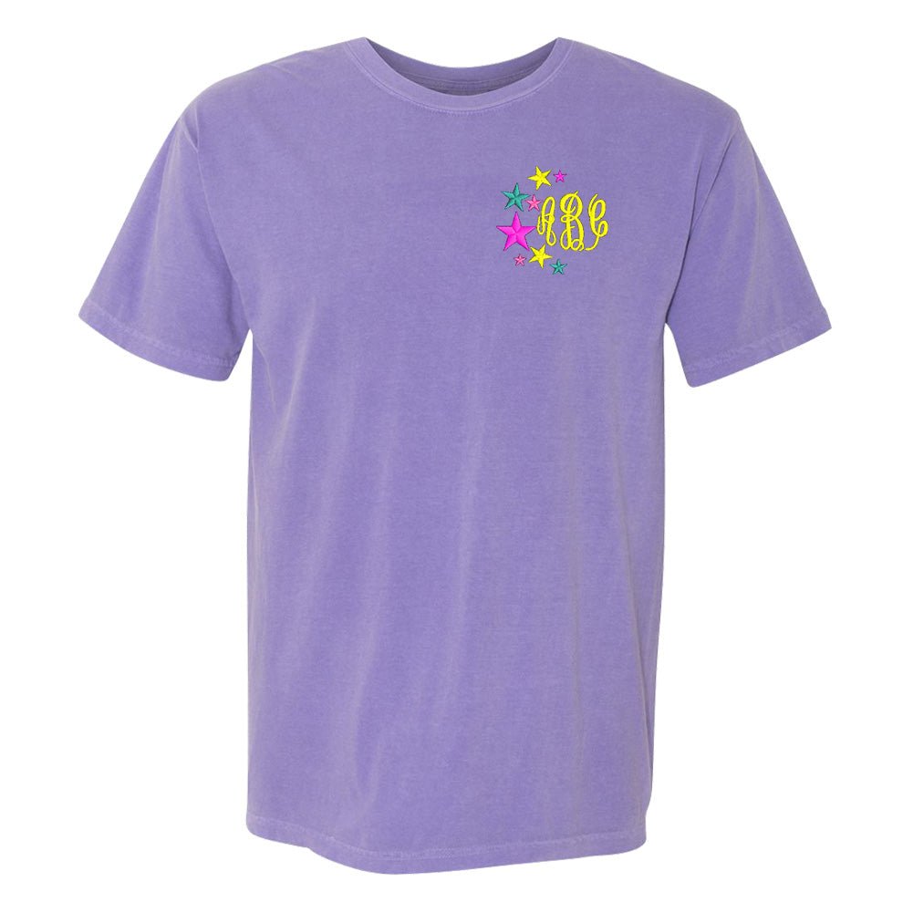 Monogrammed Stars Comfort Colors T-Shirt - United Monograms