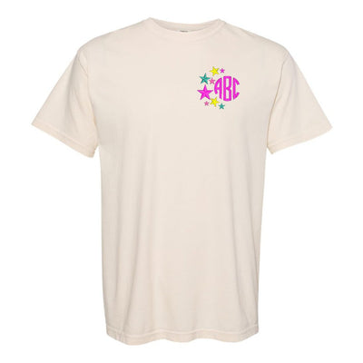 Monogrammed Stars Comfort Colors T-Shirt - United Monograms