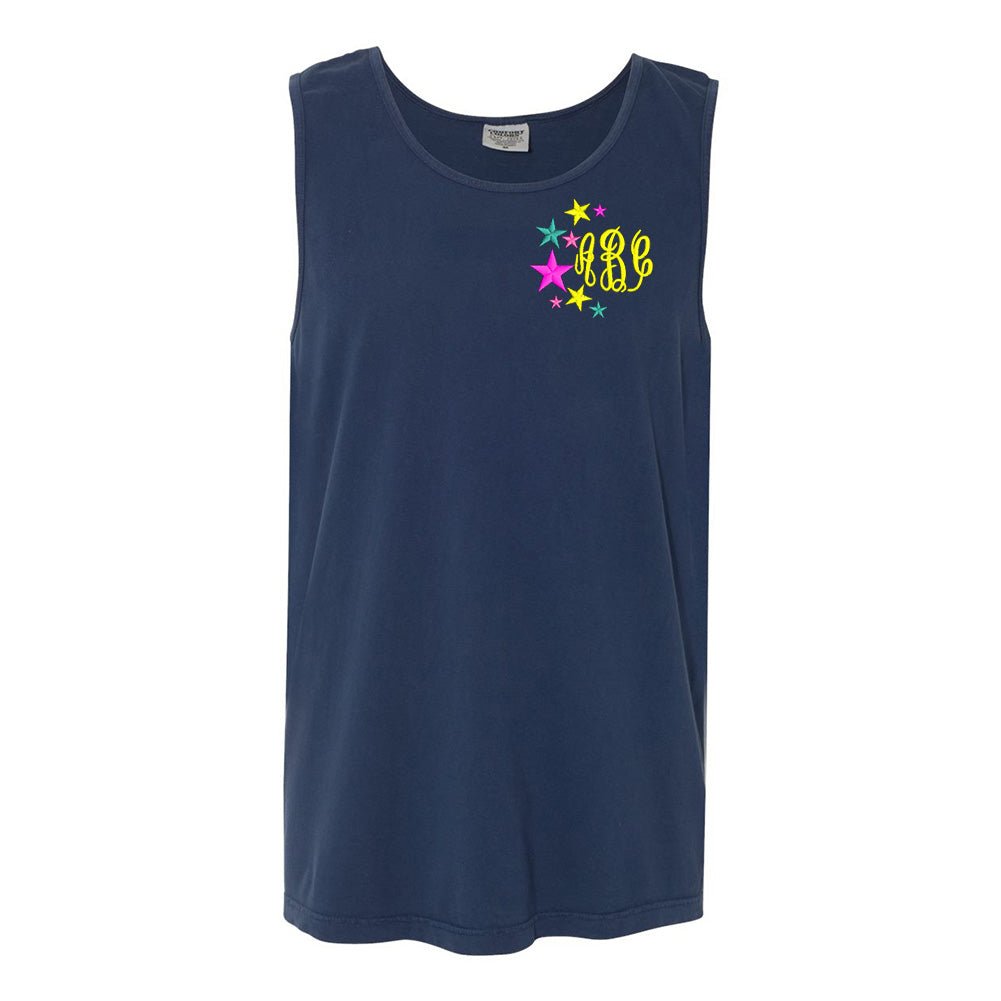 Monogrammed Stars Comfort Colors Tank Top - United Monograms