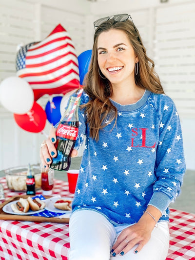 Monogrammed Stars Lazy Day Pullover - United Monograms