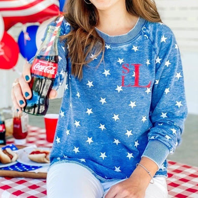 Monogrammed Stars Lazy Day Pullover - United Monograms