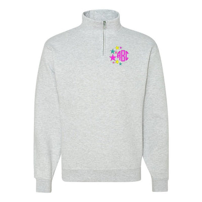 Monogrammed Stars Quarter Zip Sweatshirt - United Monograms