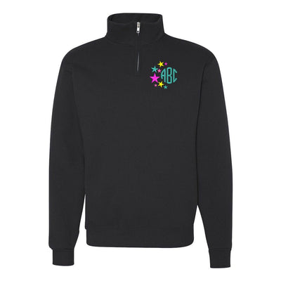 Monogrammed Stars Quarter Zip Sweatshirt - United Monograms