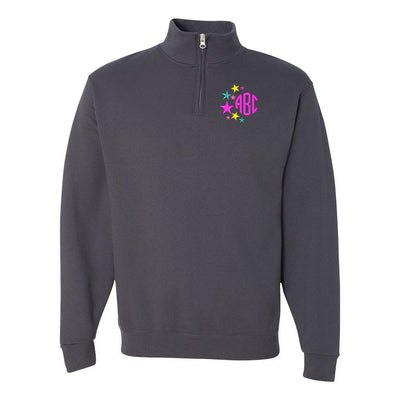 Monogrammed Stars Quarter Zip Sweatshirt - United Monograms