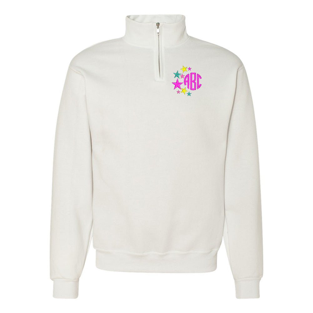 Monogrammed Stars Quarter Zip Sweatshirt - United Monograms