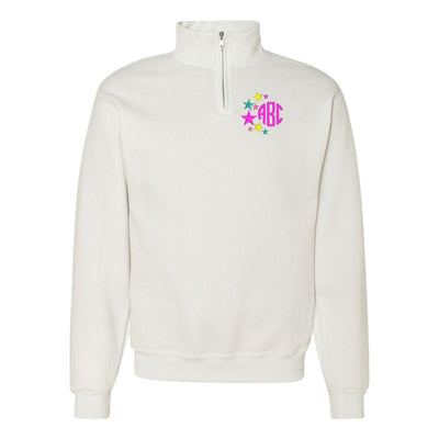 Monogrammed Stars Quarter Zip Sweatshirt - United Monograms