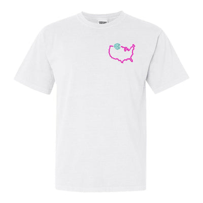 Monogrammed State Pride Comfort Colors T-Shirt - United Monograms