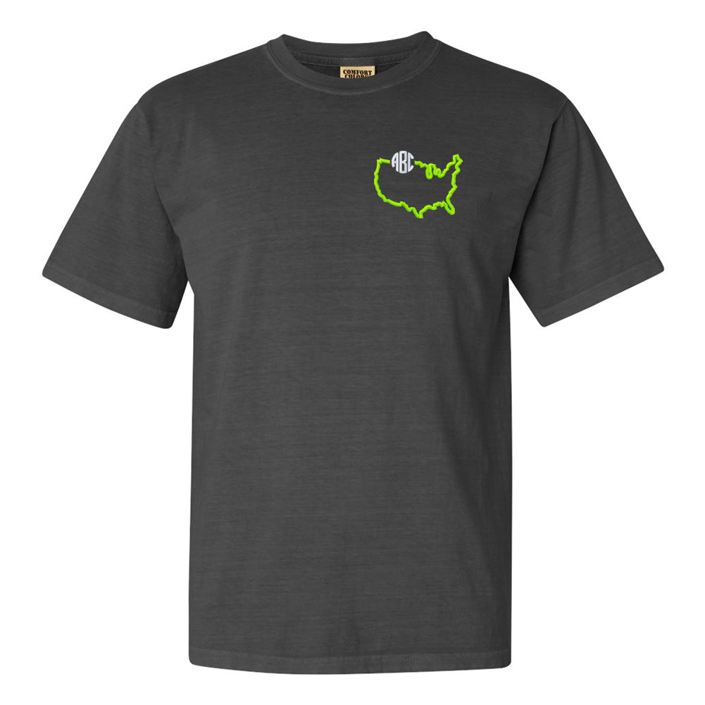 Monogrammed State Pride Comfort Colors T-Shirt - United Monograms