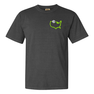 Monogrammed State Pride Comfort Colors T-Shirt - United Monograms