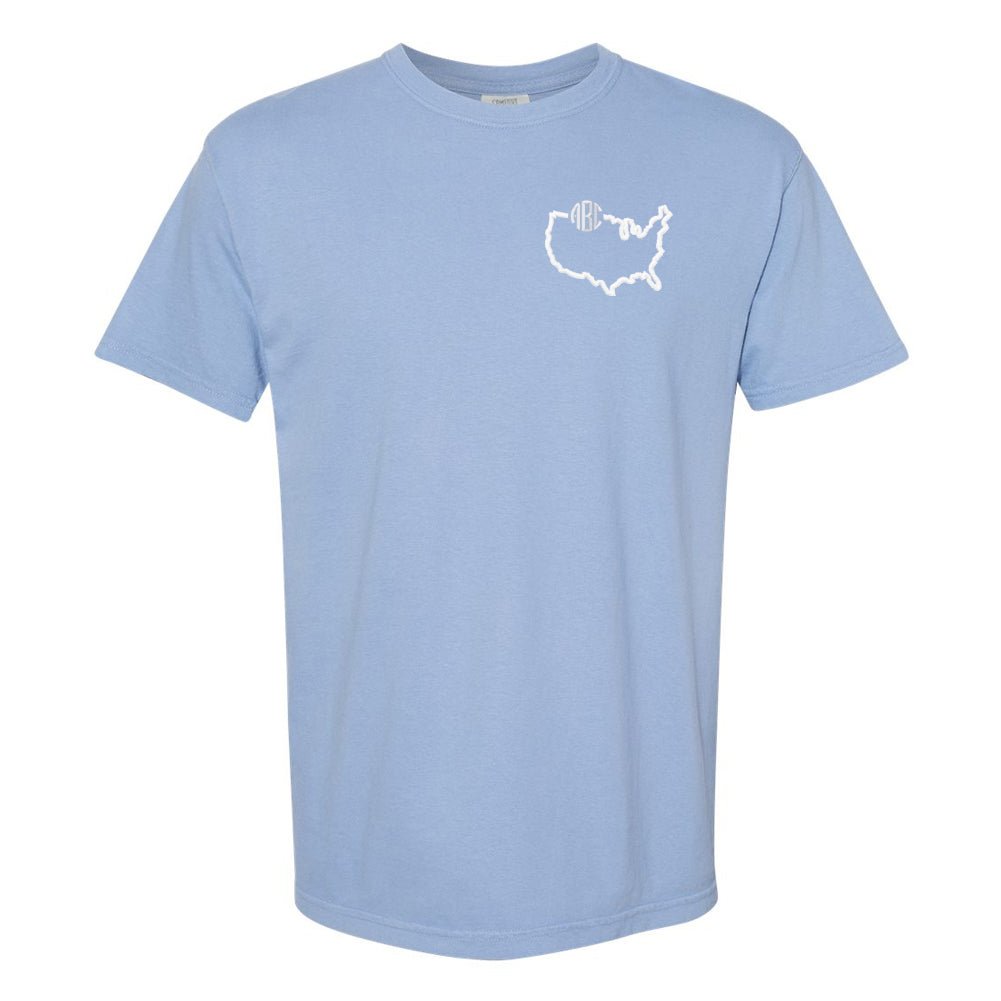 Monogrammed State Pride Comfort Colors T-Shirt - United Monograms