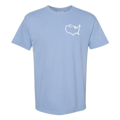 Monogrammed State Pride Comfort Colors T-Shirt - United Monograms