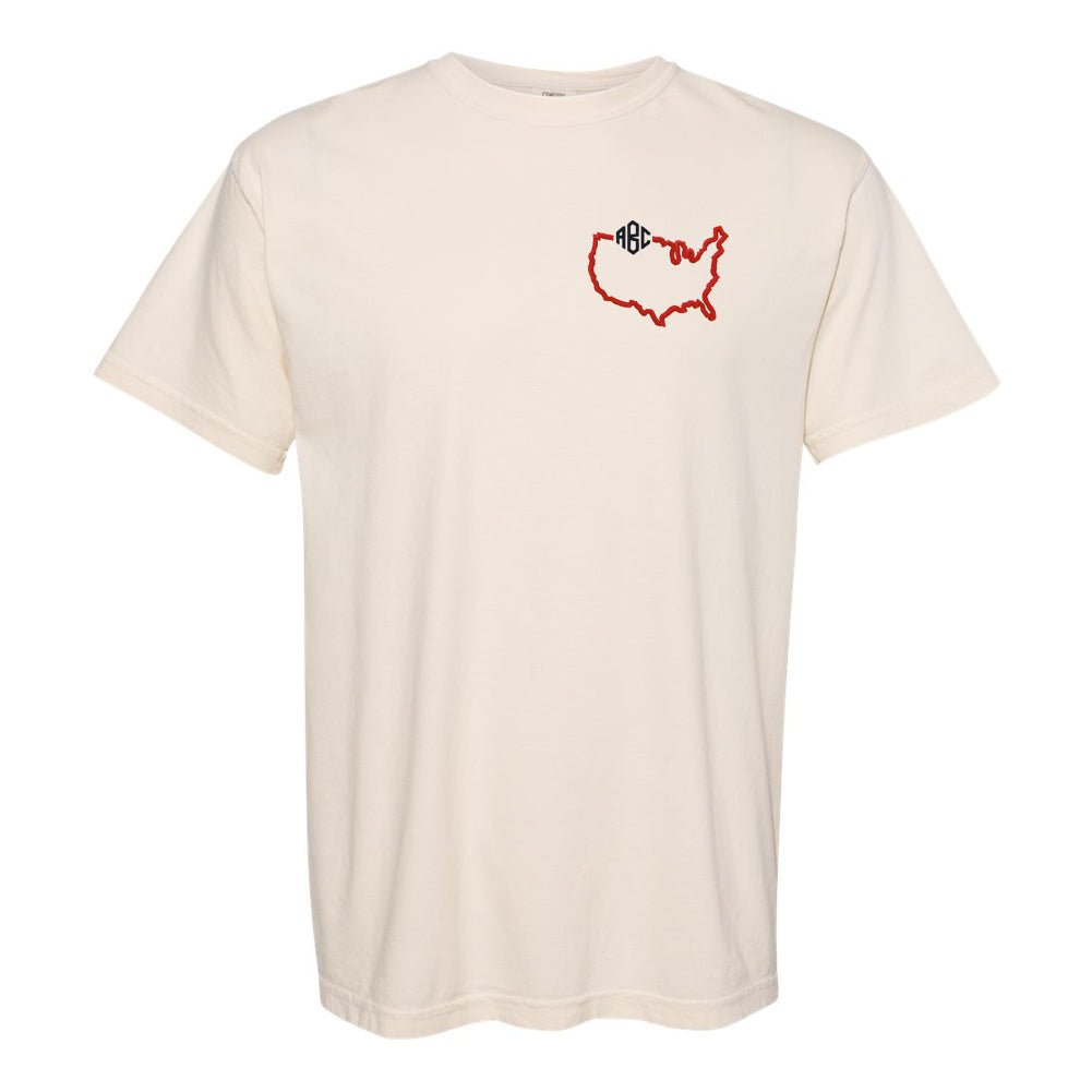 Monogrammed State Pride Comfort Colors T-Shirt - United Monograms