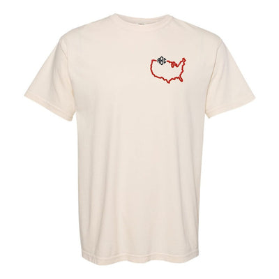 Monogrammed State Pride Comfort Colors T-Shirt - United Monograms