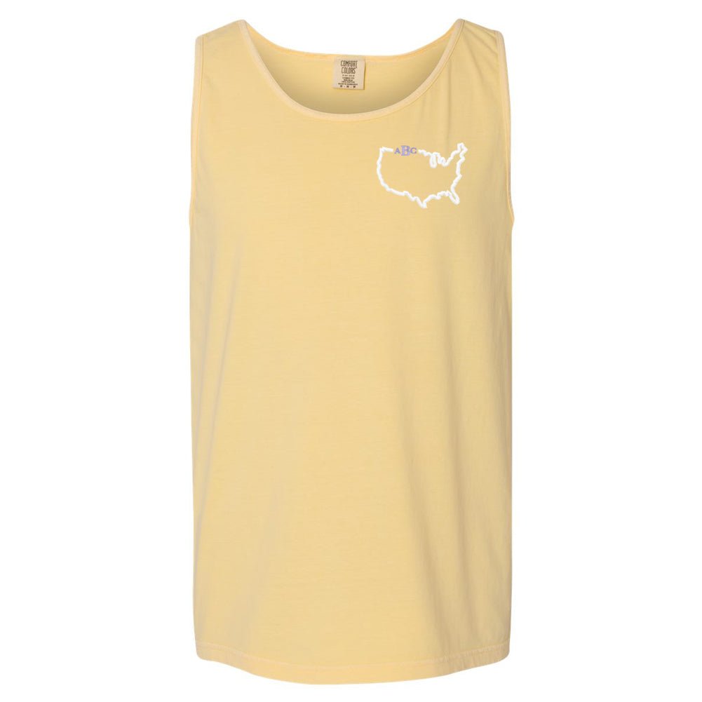 Monogrammed State Pride Comfort Colors Tank - United Monograms