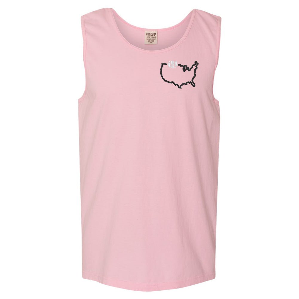 Monogrammed State Pride Comfort Colors Tank - United Monograms