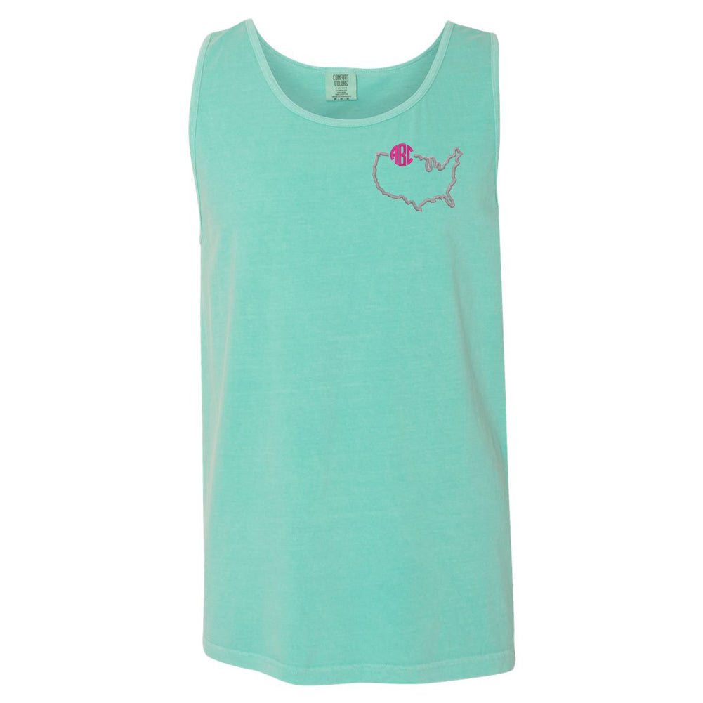 Monogrammed State Pride Comfort Colors Tank - United Monograms