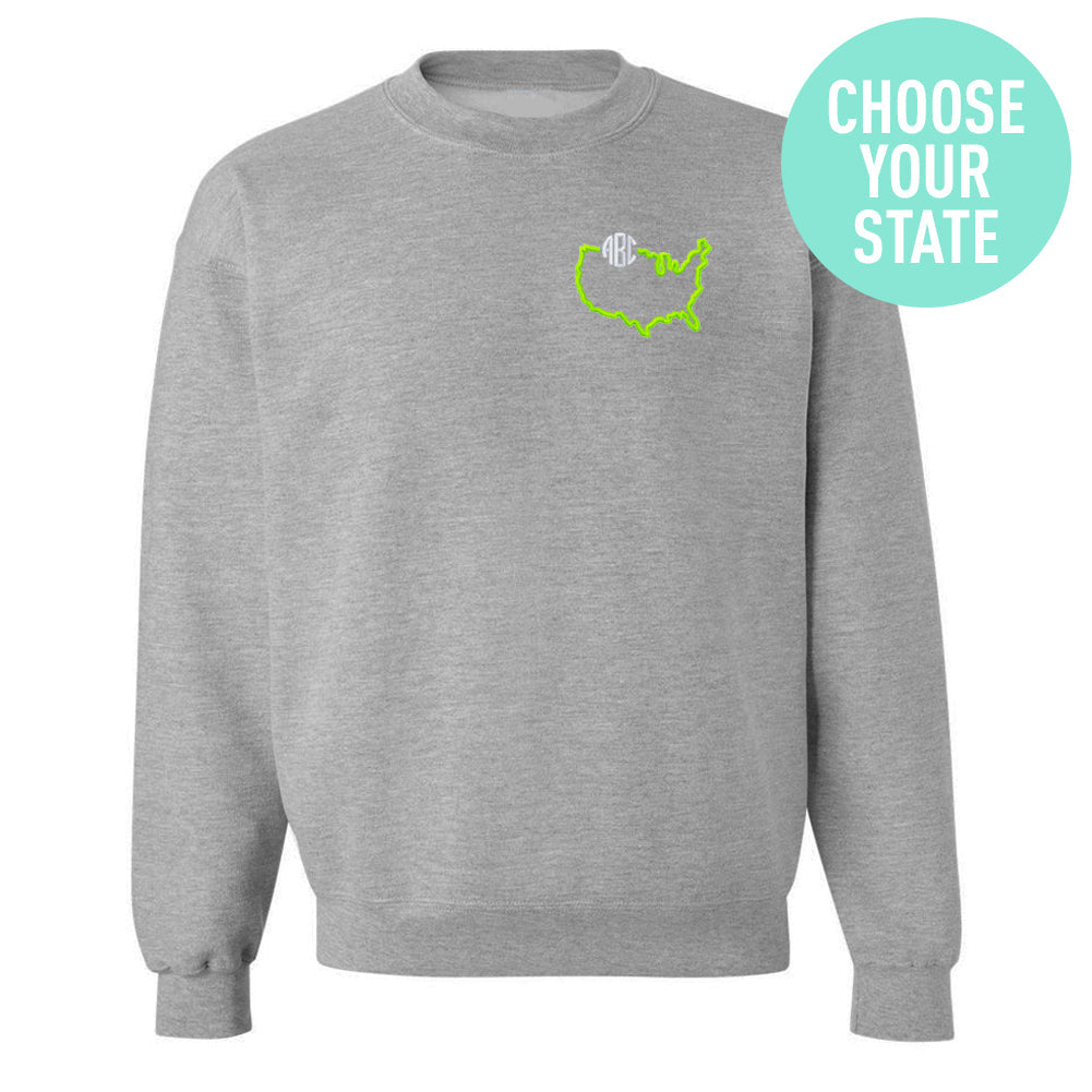 Monogrammed State Pride Crewneck Sweatshirt - United Monograms