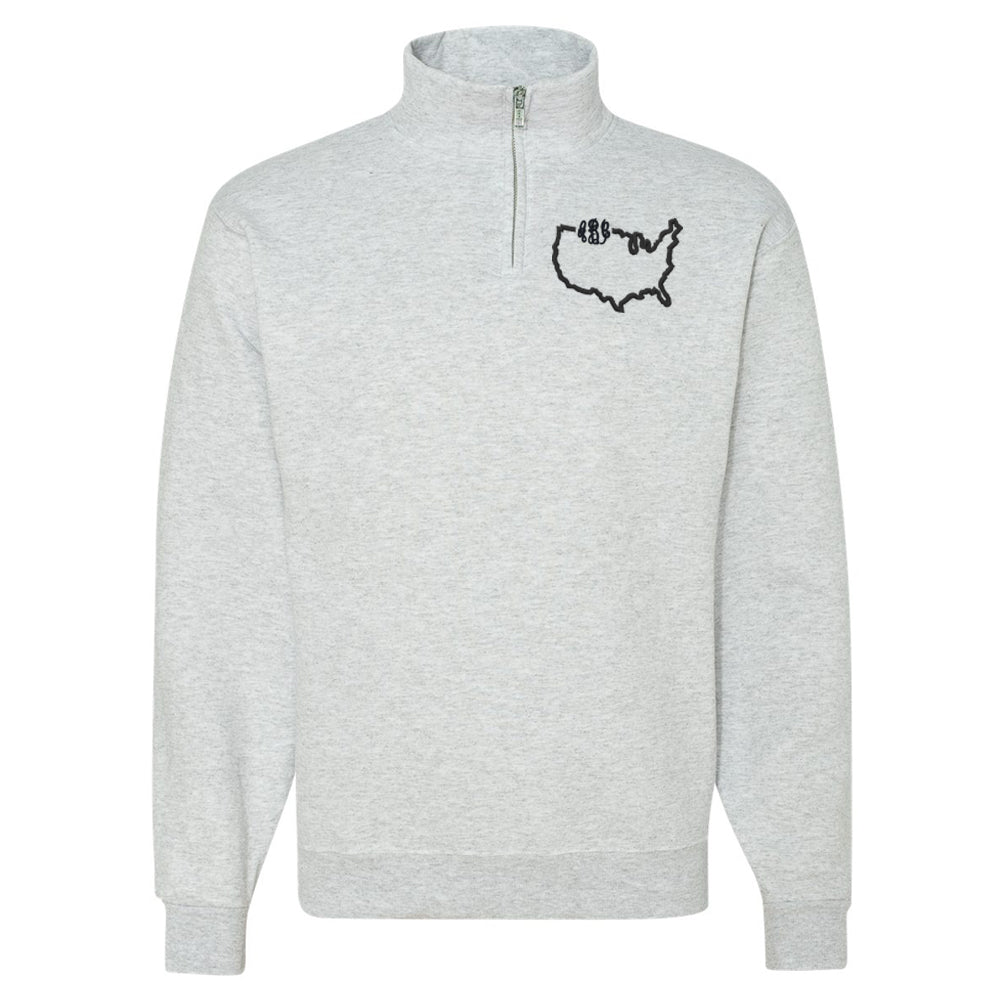 Monogrammed State Pride Quarter Zip Sweatshirt - United Monograms