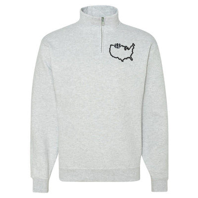 Monogrammed State Pride Quarter Zip Sweatshirt - United Monograms