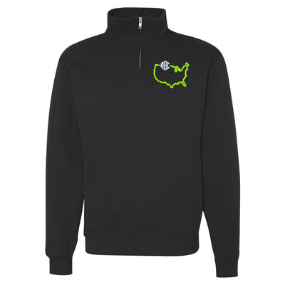 Monogrammed State Pride Quarter Zip Sweatshirt - United Monograms