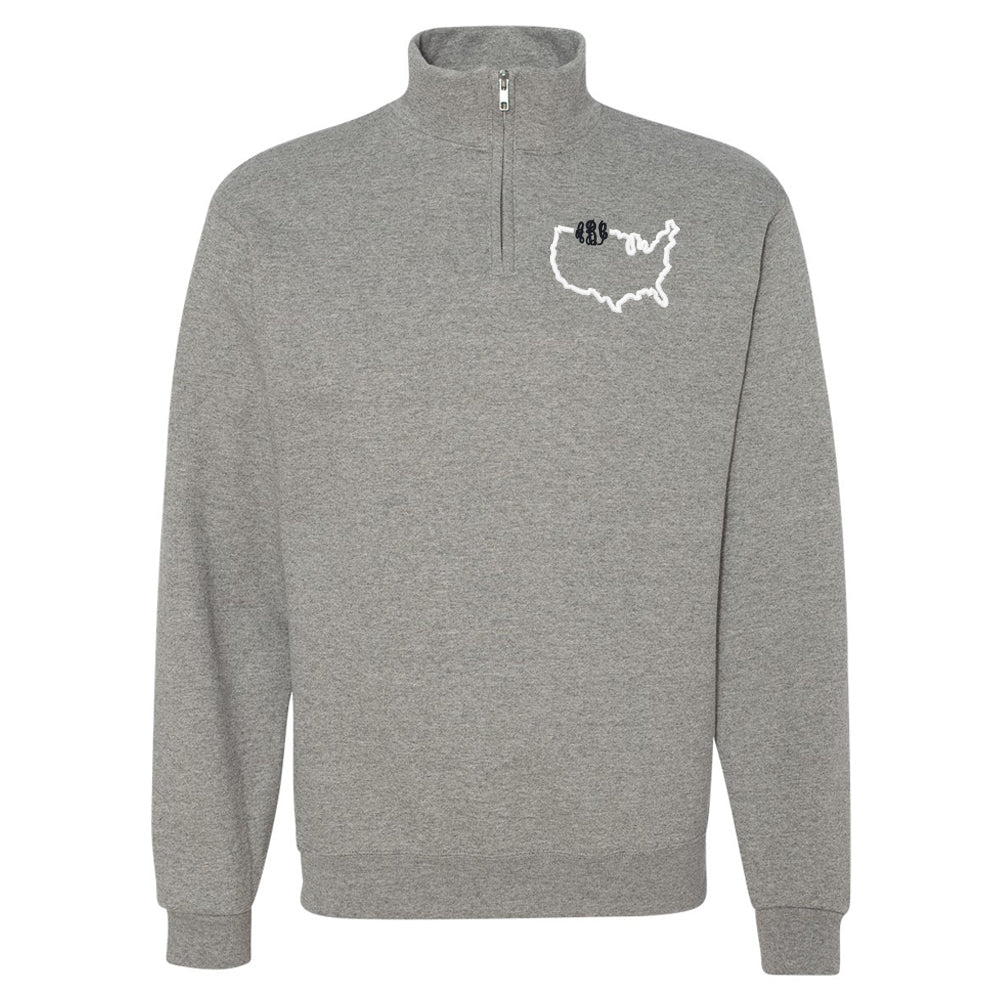 Monogrammed State Pride Quarter Zip Sweatshirt - United Monograms