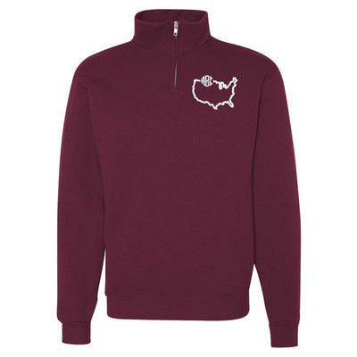 Monogrammed State Pride Quarter Zip Sweatshirt - United Monograms