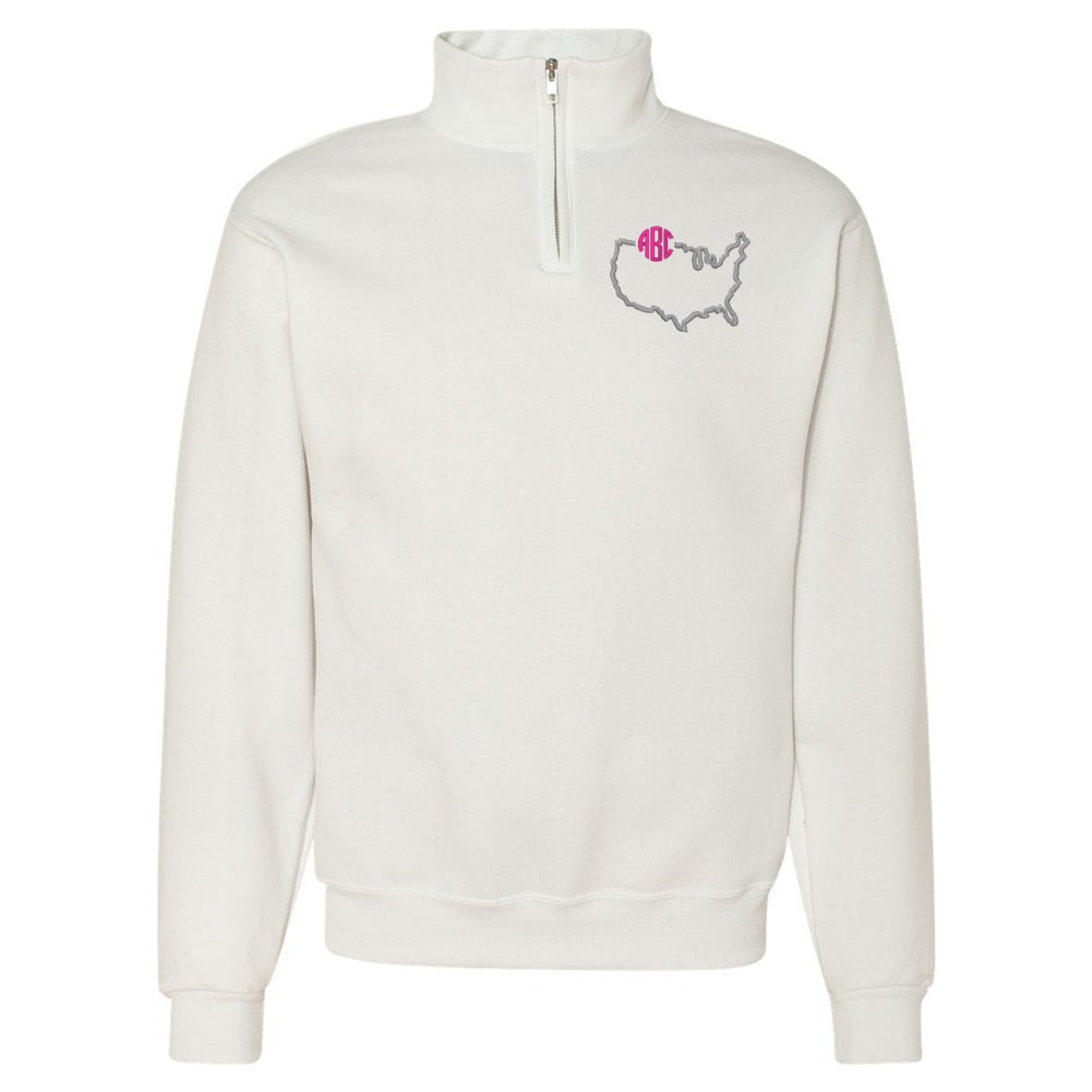 Monogrammed State Pride Quarter Zip Sweatshirt - United Monograms
