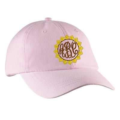 Monogrammed Sunflower Hat - United Monograms