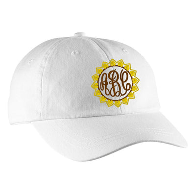 Monogrammed Sunflower Hat - United Monograms