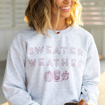 Monogrammed 'Sweater Weather' Crewneck Sweatshirt - United Monograms
