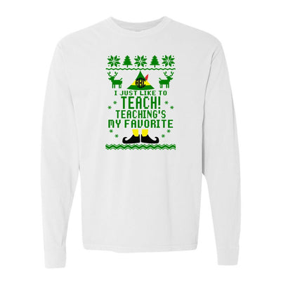 Monogrammed 'Teaching's My Favorite' Long Sleeve T-Shirt - United Monograms