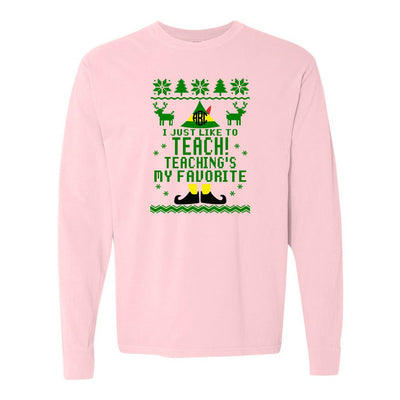 Monogrammed 'Teaching's My Favorite' Long Sleeve T-Shirt - United Monograms