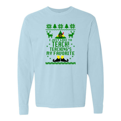 Monogrammed 'Teaching's My Favorite' Long Sleeve T-Shirt - United Monograms