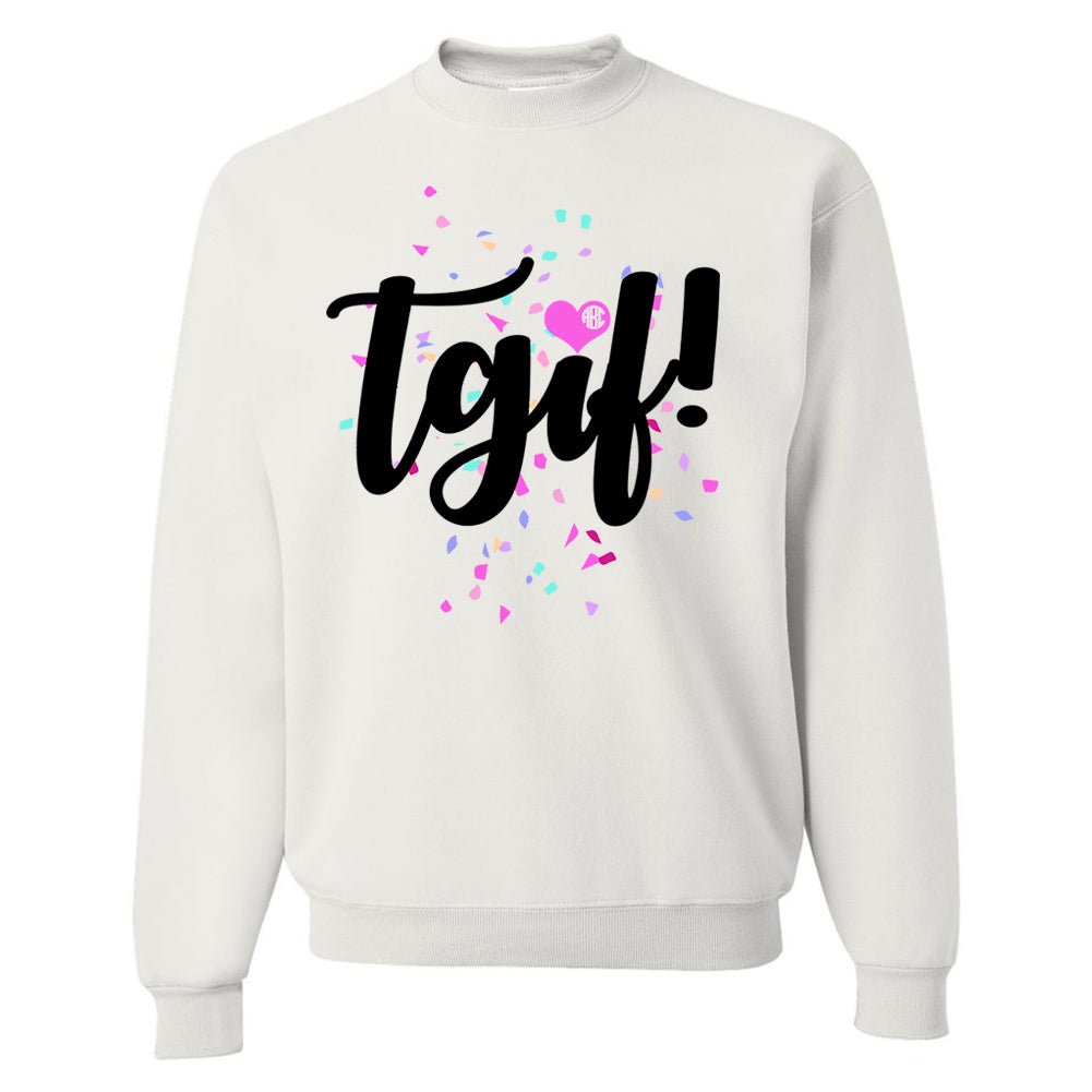 Monogrammed 'TGIF Confetti' Crewneck Sweatshirt - United Monograms