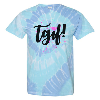 Monogrammed 'TGIF Confetti' Tie Dye T-Shirt - United Monograms