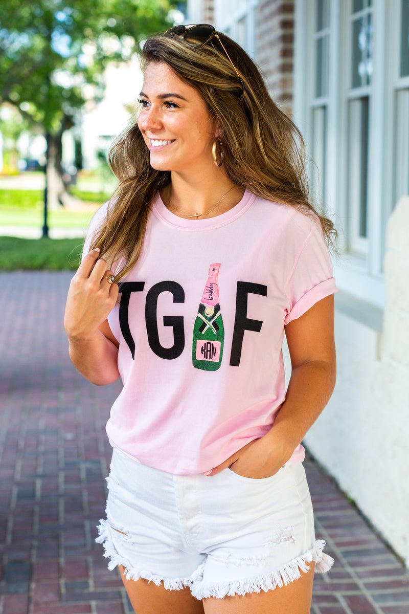 Monogrammed 'TGIF' Tee - United Monograms