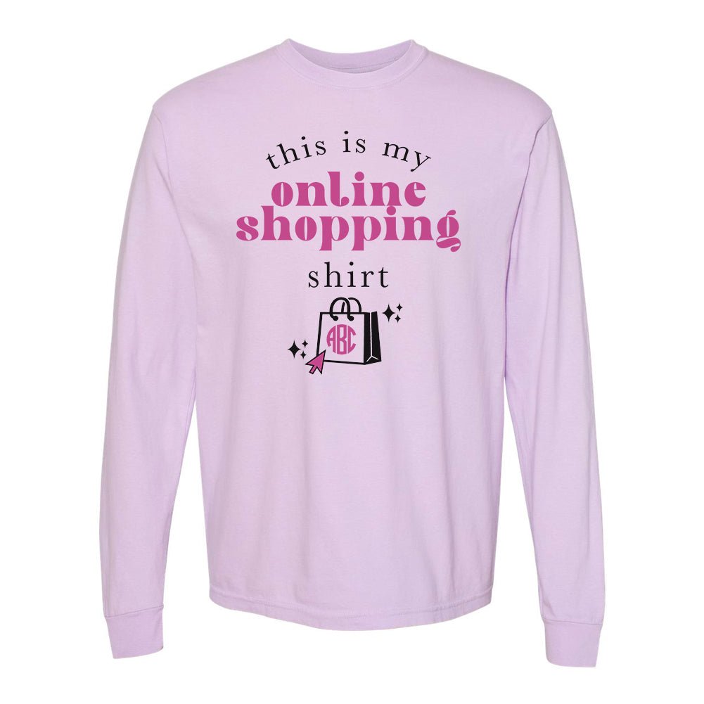 Monogrammed 'This Is My Online Shopping Shirt' Long Sleeve T-Shirt - United Monograms