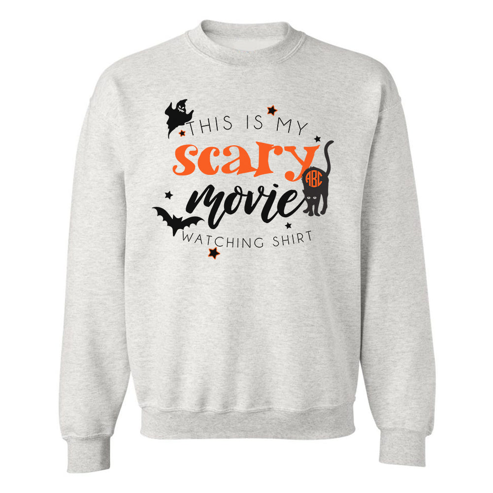 Monogrammed 'This Is My Scary Movie Watching Shirt' Crewneck Sweatshirt - United Monograms
