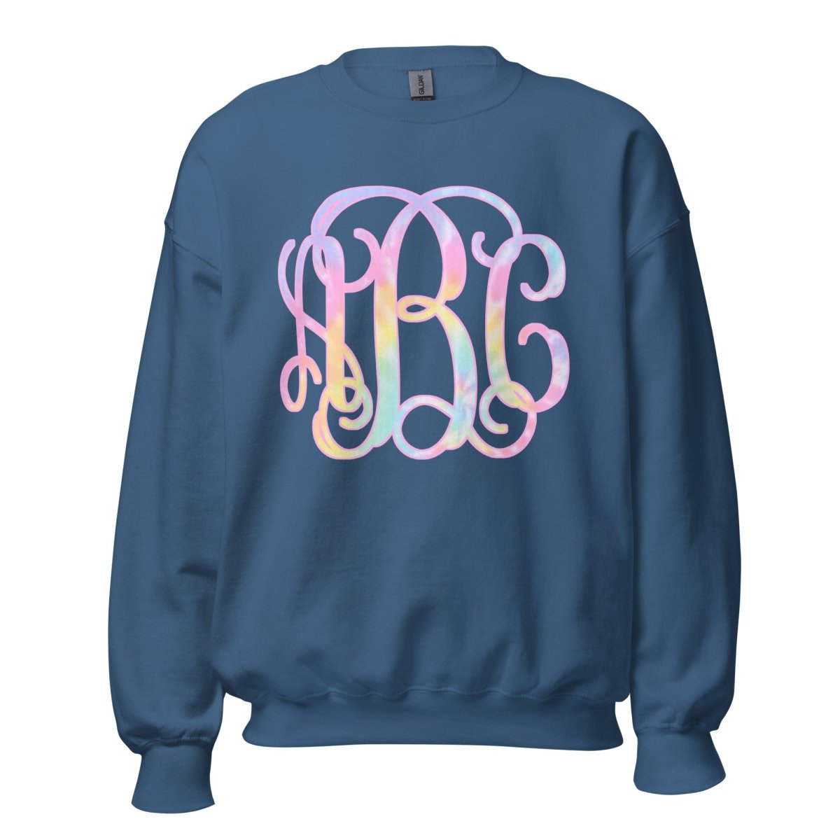 Monogrammed 'Tie Dye' Big Print Crewneck Sweatshirt - United Monograms