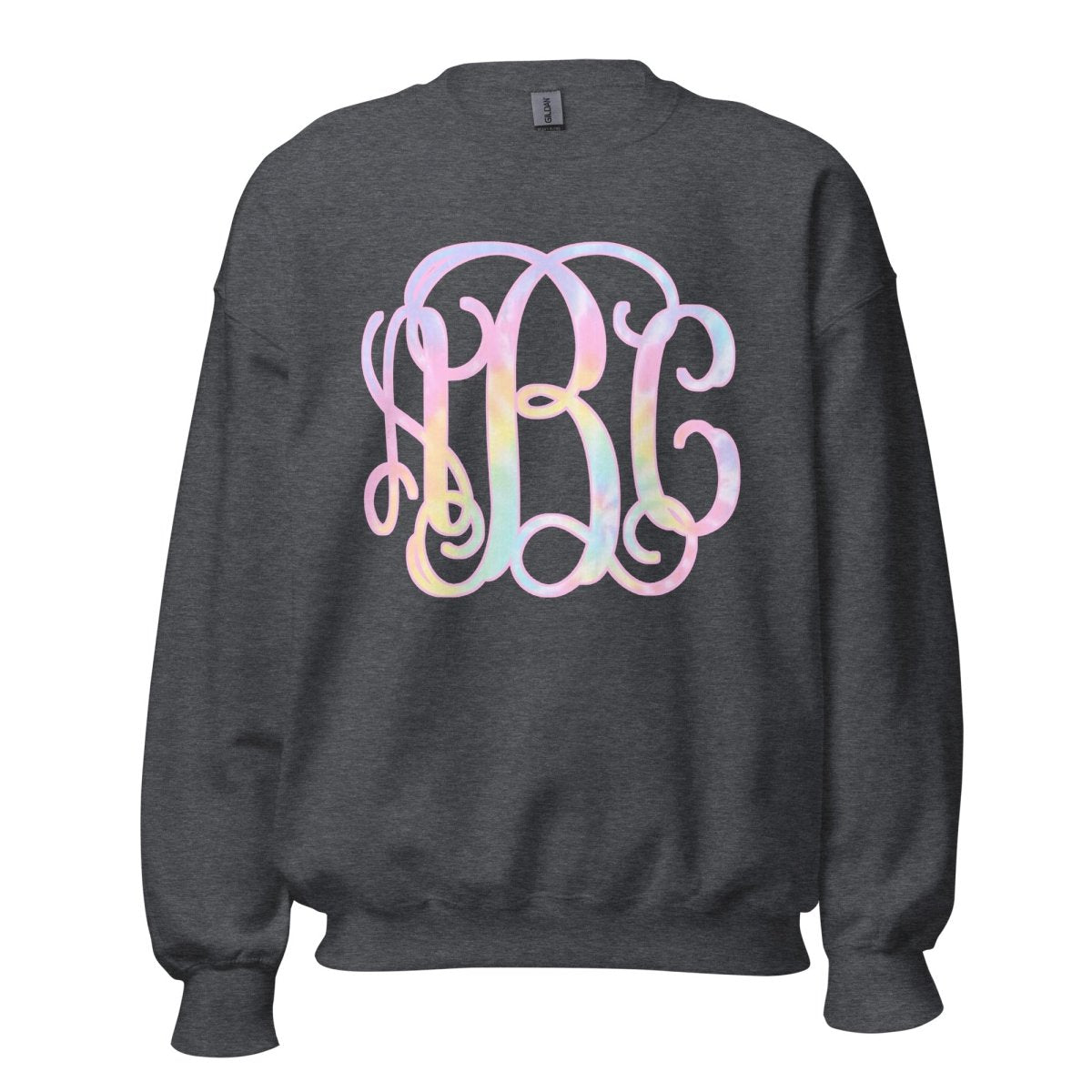 Monogrammed 'Tie Dye' Big Print Crewneck Sweatshirt - United Monograms