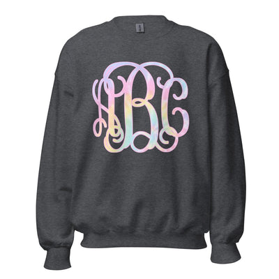 Monogrammed 'Tie Dye' Big Print Crewneck Sweatshirt - United Monograms