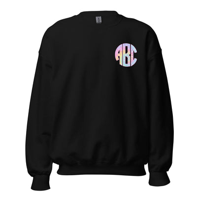 Monogrammed 'Tie Dye' Big Print Crewneck Sweatshirt - United Monograms