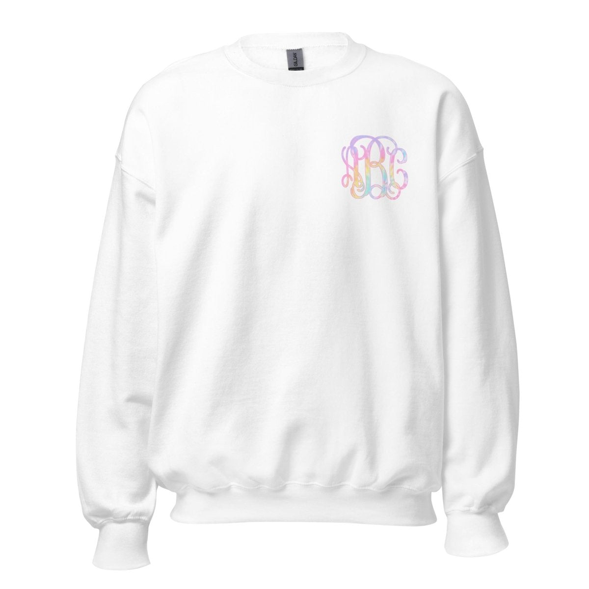 Monogrammed 'Tie Dye' Big Print Crewneck Sweatshirt - United Monograms