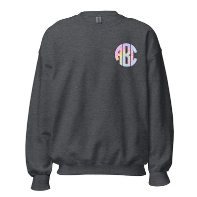Monogrammed 'Tie Dye' Big Print Crewneck Sweatshirt - United Monograms