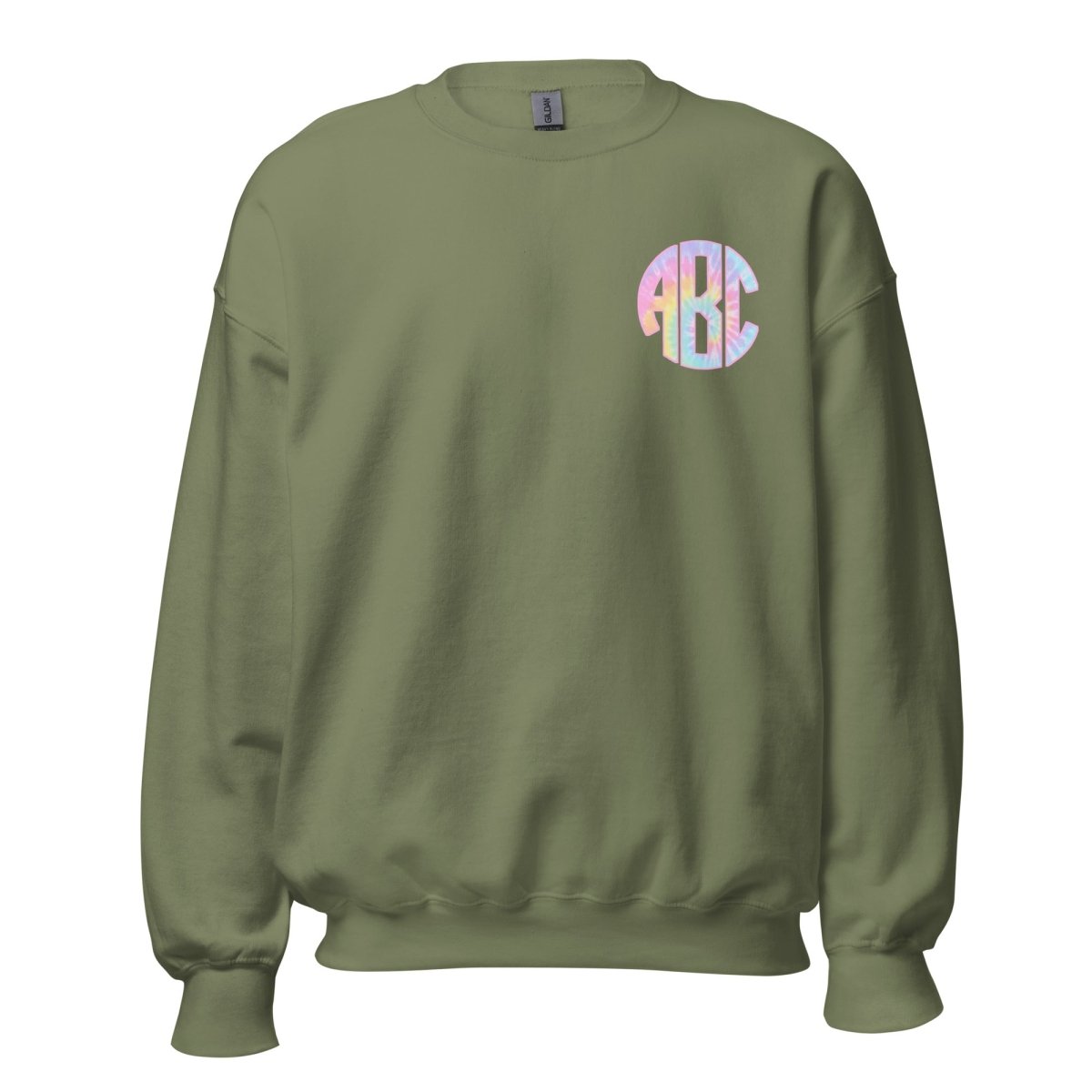 Monogrammed 'Tie Dye' Big Print Crewneck Sweatshirt - United Monograms