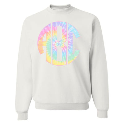 Monogrammed 'Tie Dye' Big Print Crewneck Sweatshirt - United Monograms