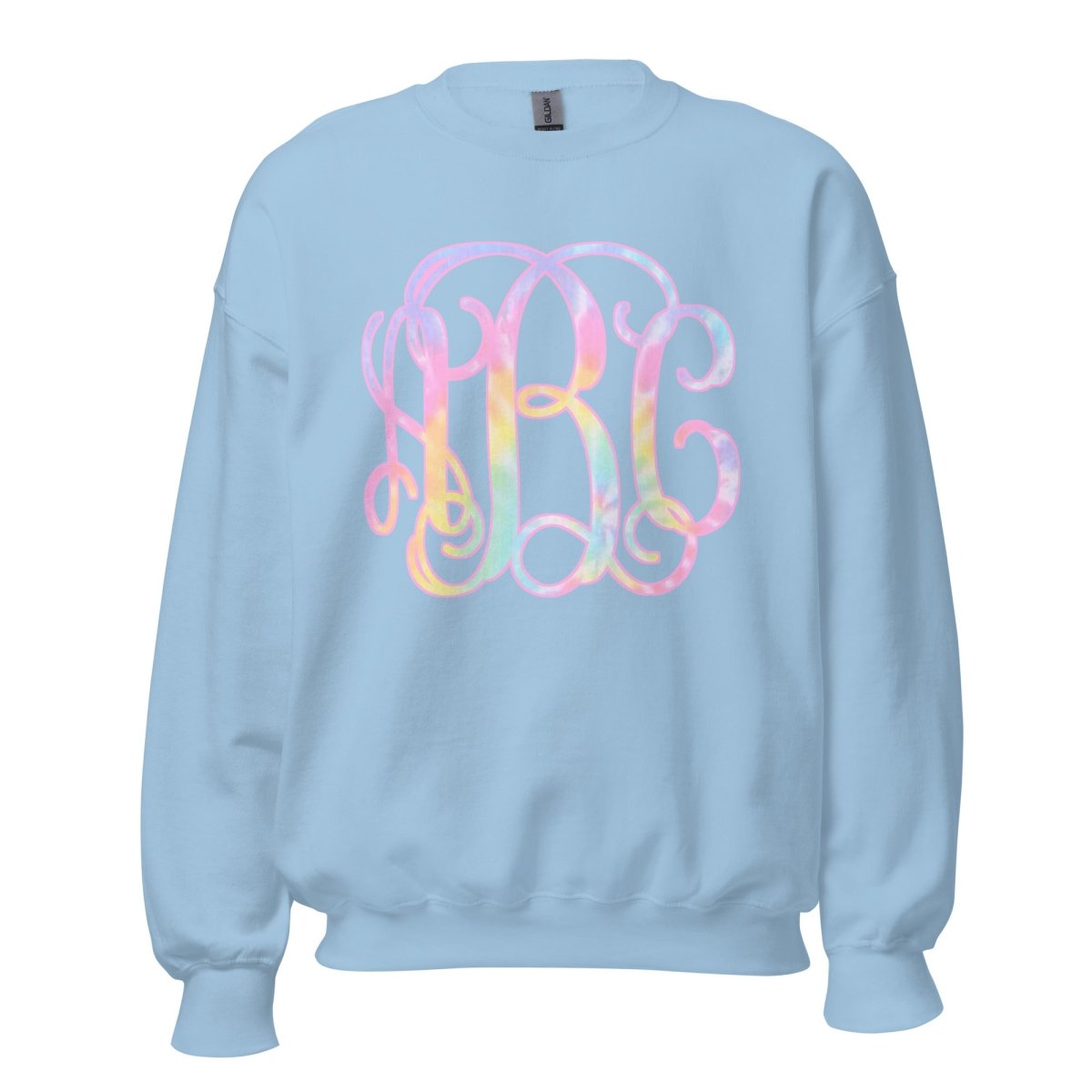 Monogrammed 'Tie Dye' Big Print Crewneck Sweatshirt - United Monograms